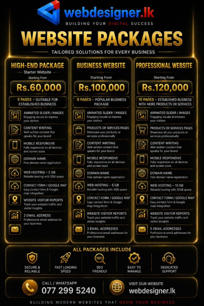 website design price sri lanka