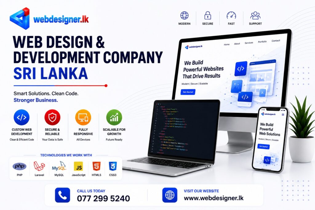 Web development services for Sri Lankan businesses with custom coding and modern technology