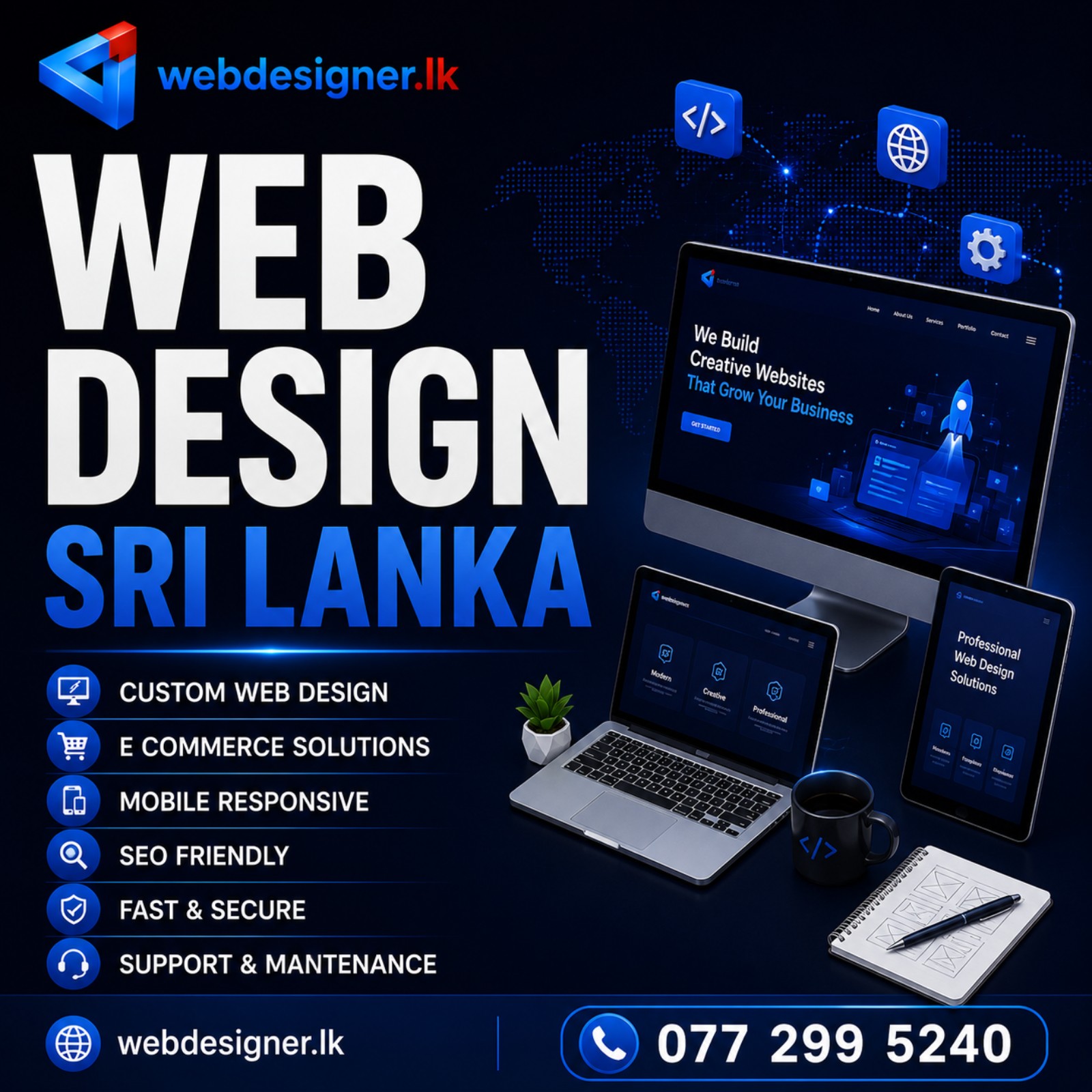 Professional website design Sri Lanka for modern business websites