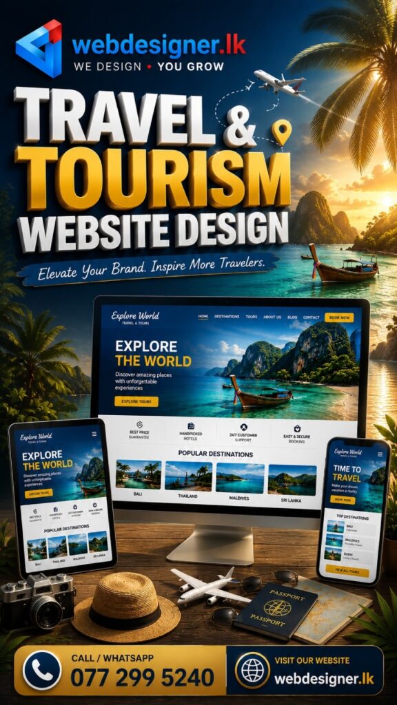Professional Travel Agency Website Design in Sri Lanka with Online Tour Booking and Holiday Package Management
