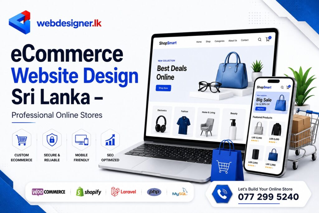 eCommerce website design in Sri Lanka for professional online stores and businesses